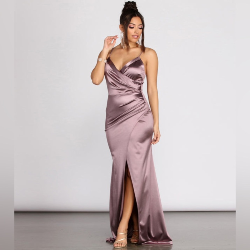 Julina Wrap Satin Dress
